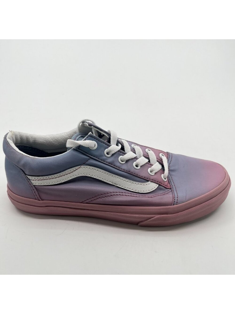 Vans Old Skool Girls Size 6.5Y Blue Pink White Athletic Skate Shoes Sneakers